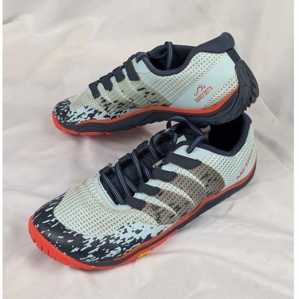 Merrell Trail Glove 5 Barefoot Running Shoes Women's 7 Blue Orange Vibram J12632